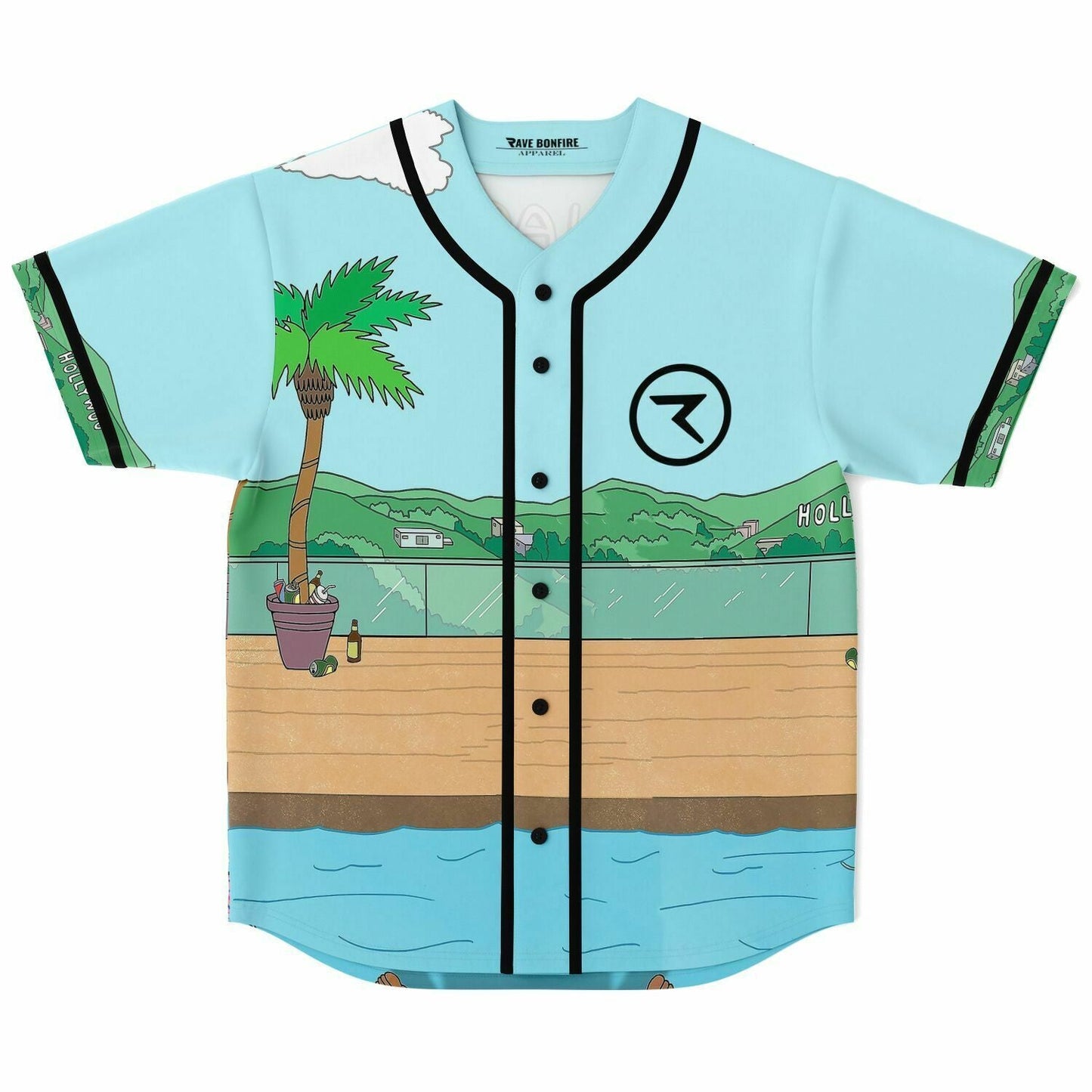Light Blue Bojack Horseman Rave Baseball Jersey
