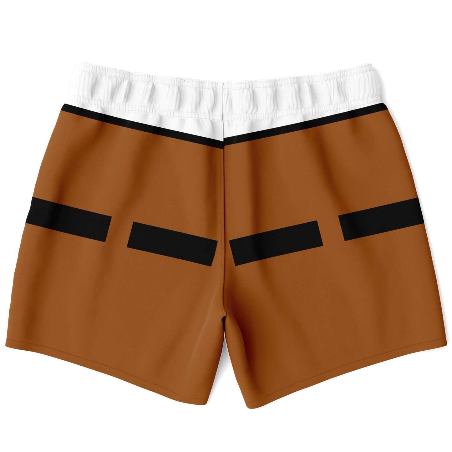 Brown Novelty Trompe Rave Swim Trunks
