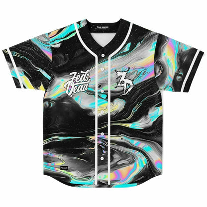 Feed Me Black Psychedelic Marbled Rave Baseball Jersey