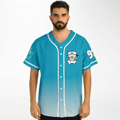 Mac Miller Teal Chest Cartoon Rave Baseball Jersey