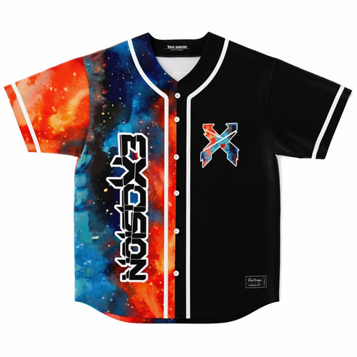 Excision Black Split Panel Galaxy Rave Baseball Jersey
