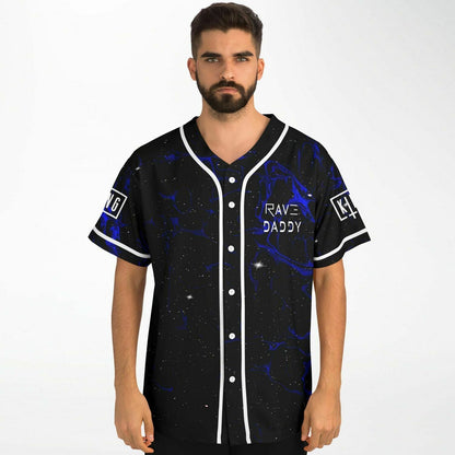 Black Blue Liquid Rave Baseball Jersey