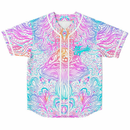 Pastel White Psychedelic Mushroom Rave Baseball Jersey