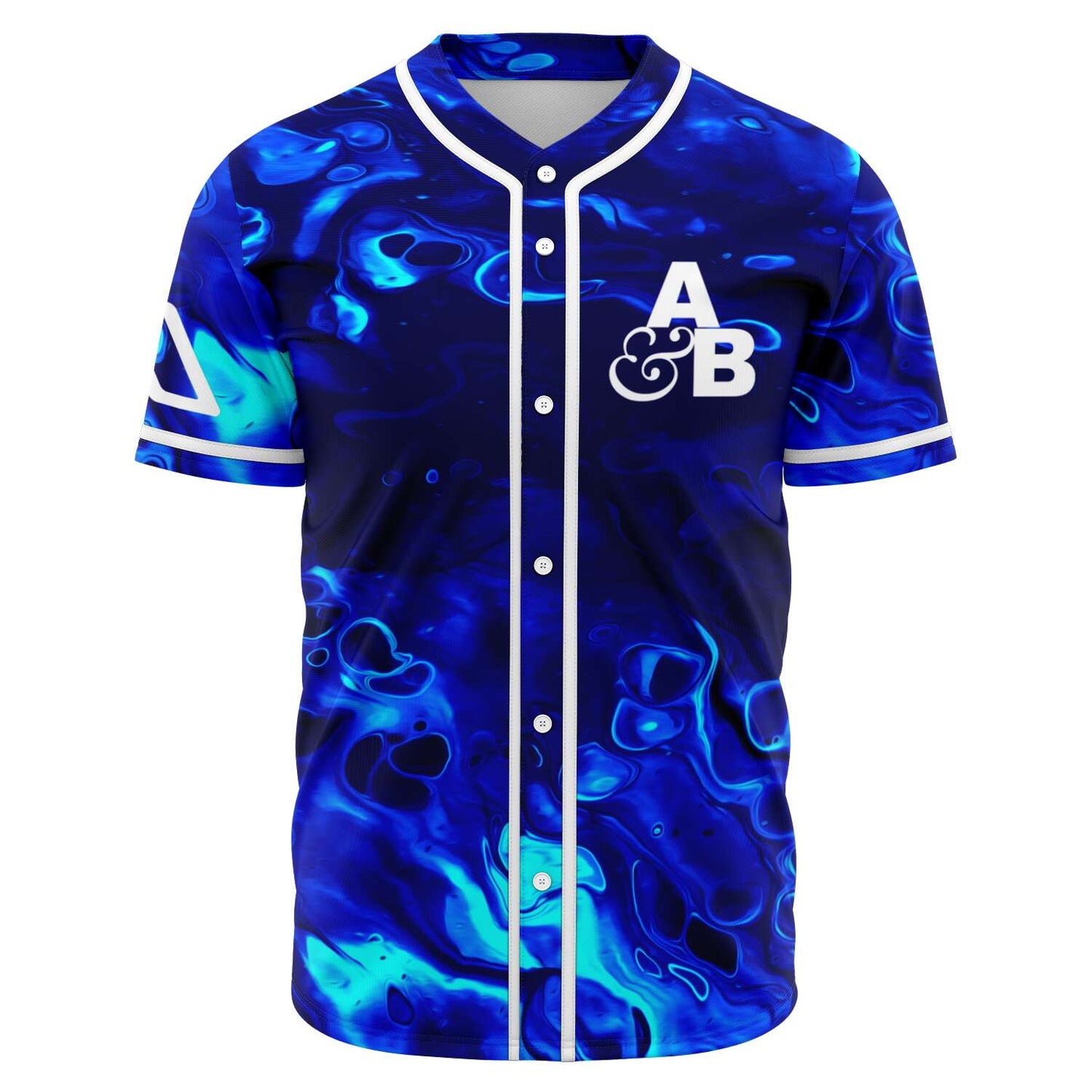 Above & Beyond Royal Blue Glowing Liquid Rave Baseball Jersey