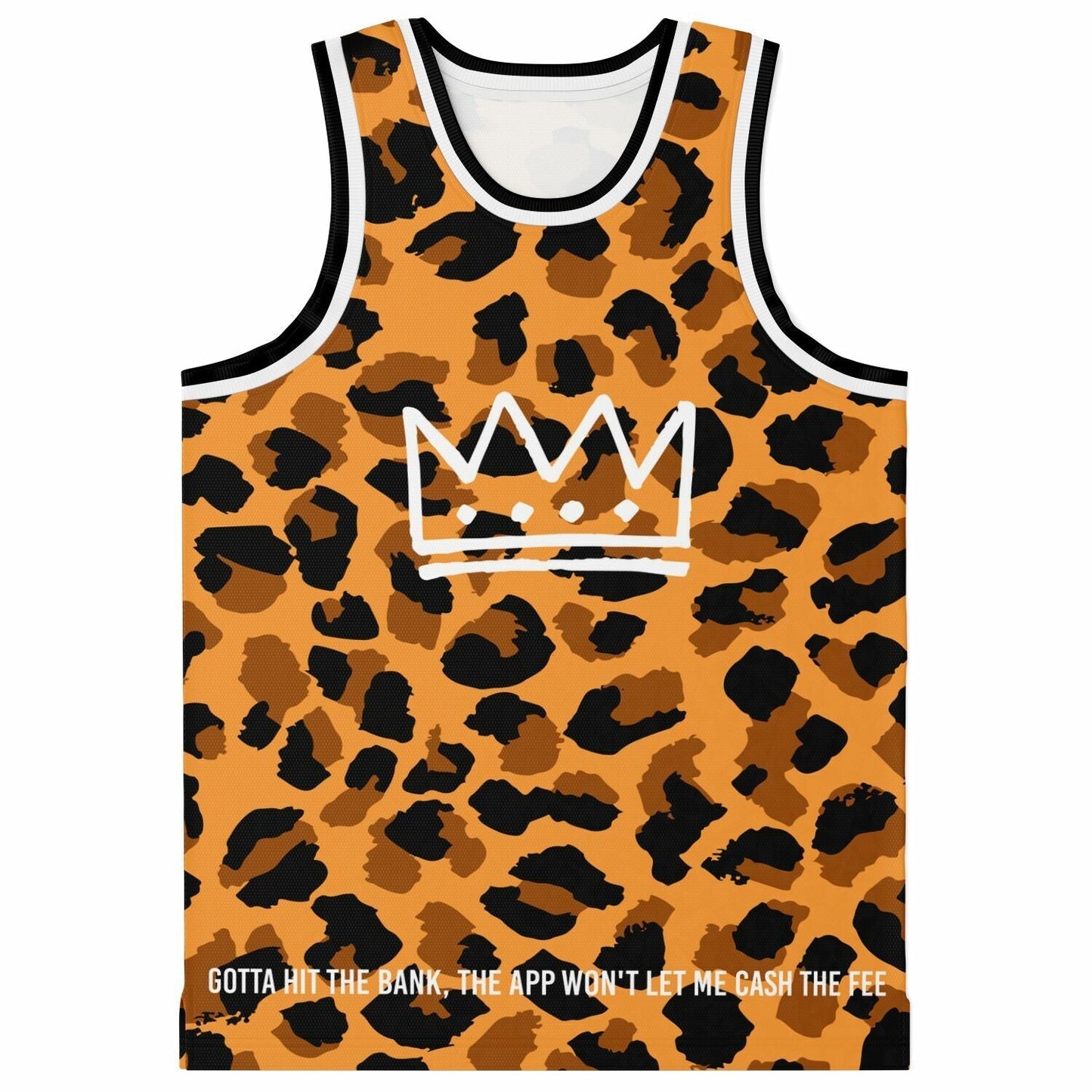 Orange Leopard Rave Basketball Jersey