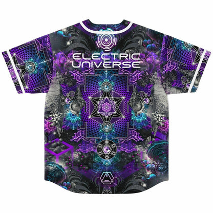 Electric Universe Purple Sacred Geometry Rave Baseball Jersey