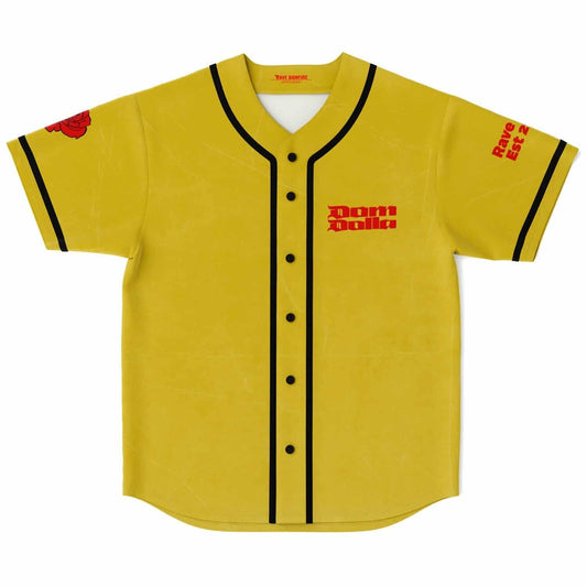 Dom Dolla Mustard Yellow Vintage Washed Rave Baseball Jersey