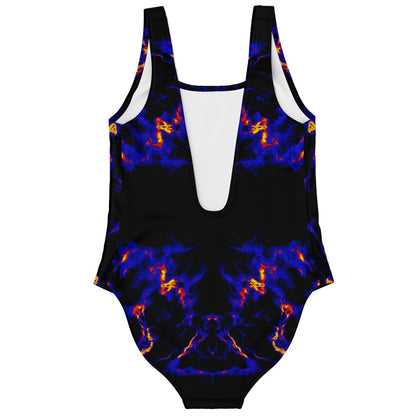 Black Mirrored Flames Rave Swimsuit