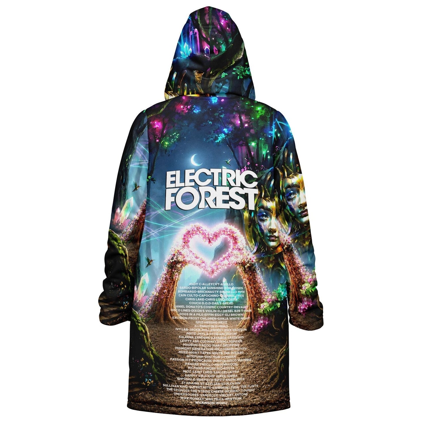 Electric Forest Deep Teal Enchanted Glowing Rave Cloak