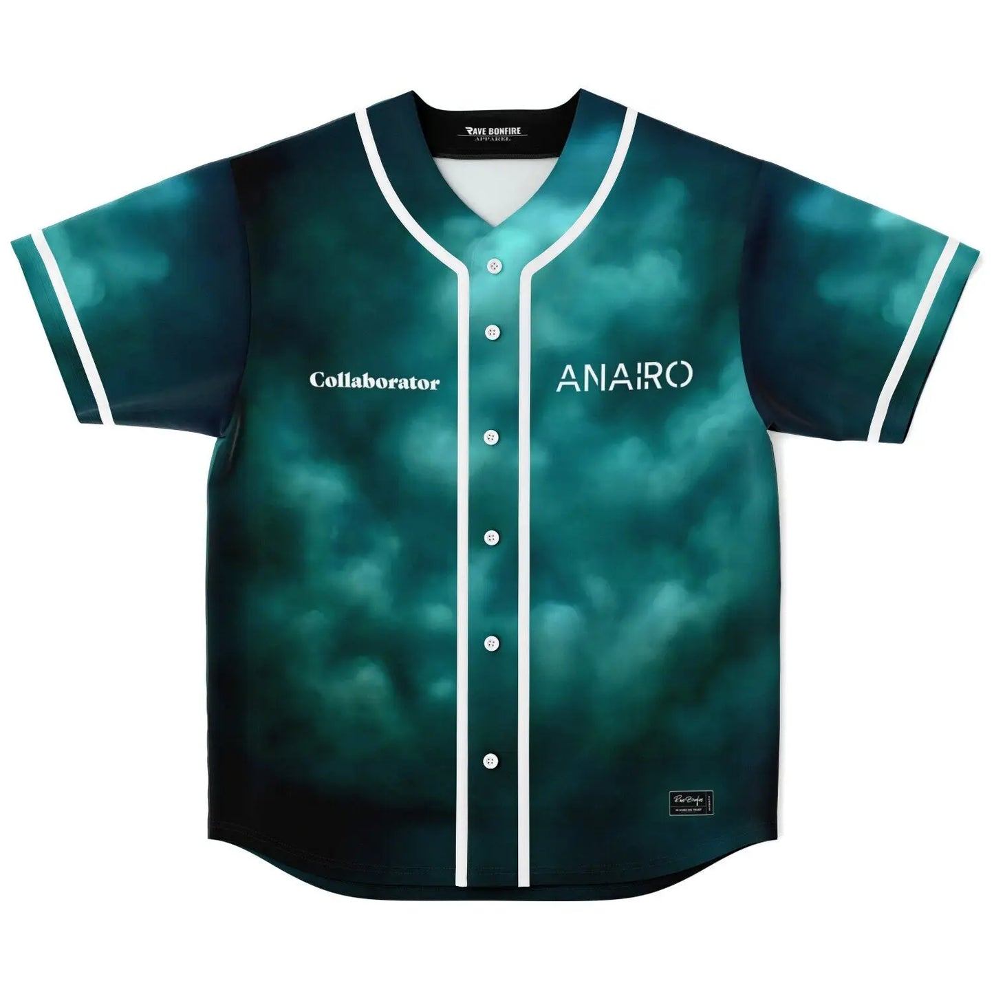 Teal Dark Smoky Cloud Rave Baseball Jersey