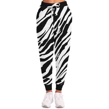 Black White Zebra Rave Joggers