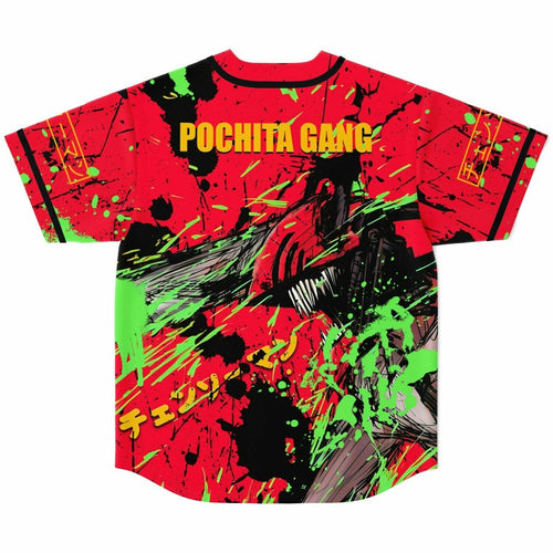 Red Chainsaw Wielding Rave Baseball Jersey