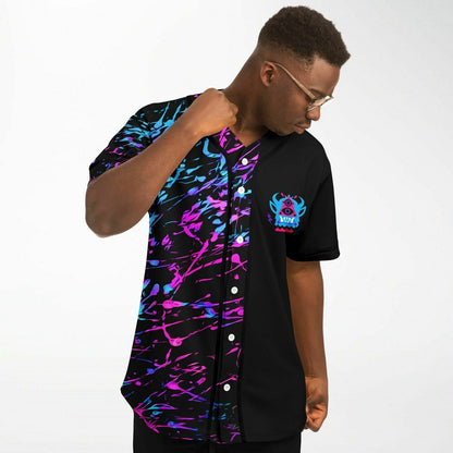 Jantsen Black Neon Paint Rave Baseball Jersey