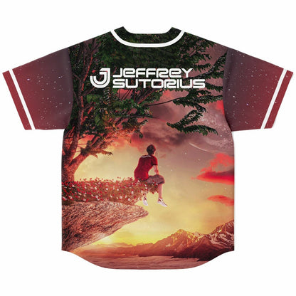 Jeffrey Sutorius Deep Maroon Sunset Rave Baseball Jersey
