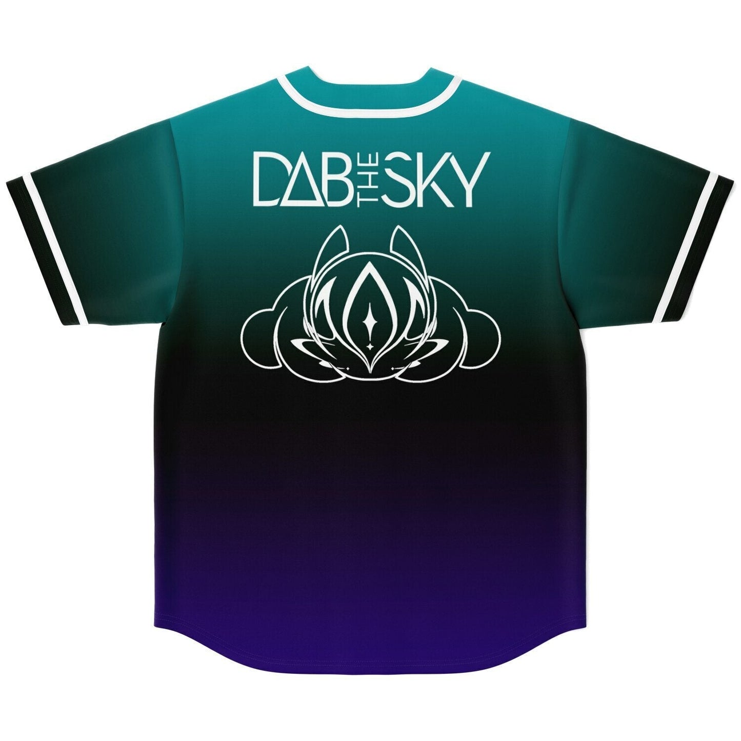 Dab The Sky Teal Black Symmetrical Winged Rave Baseball Jersey