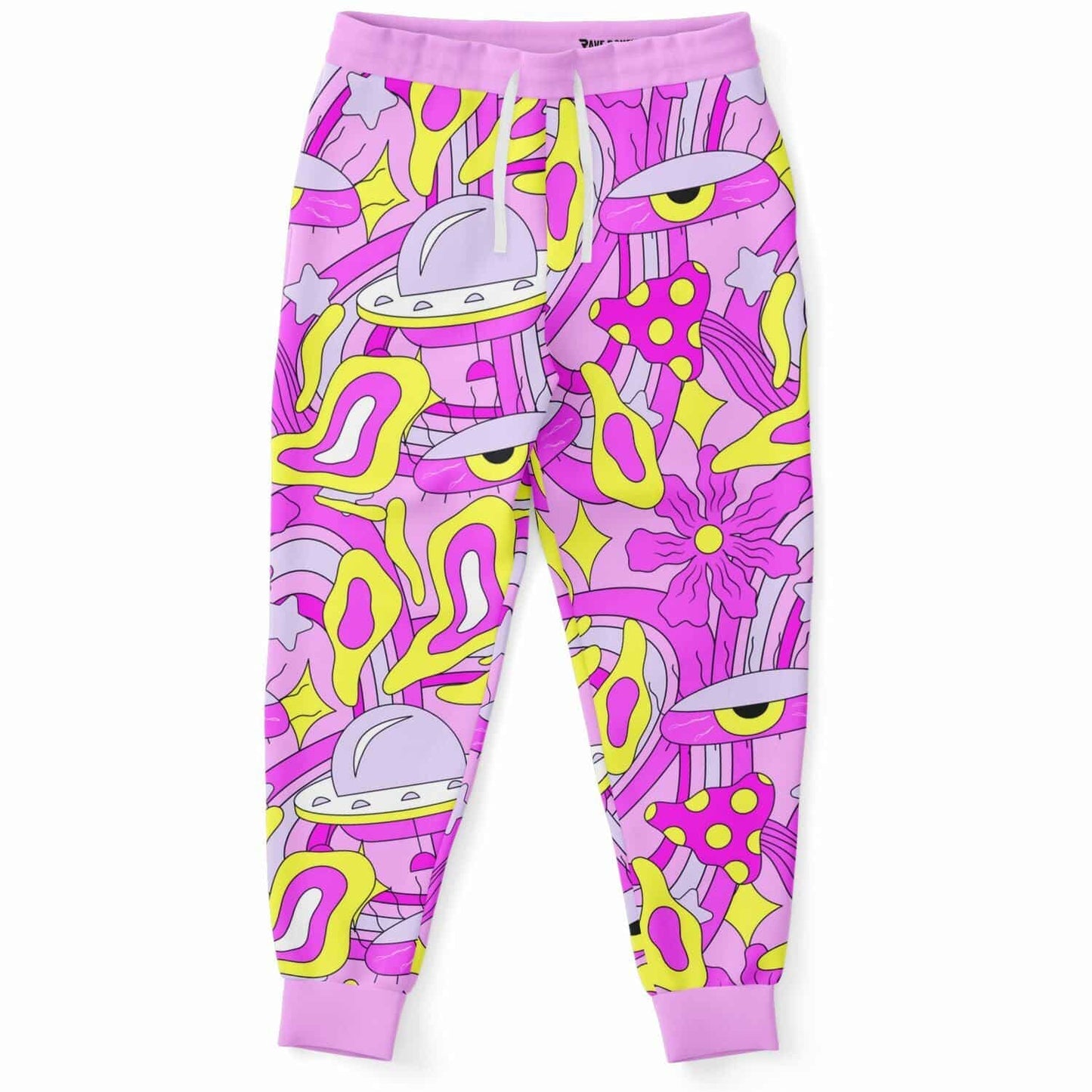 Pink Lilac Cartoon Flying Rave Joggers