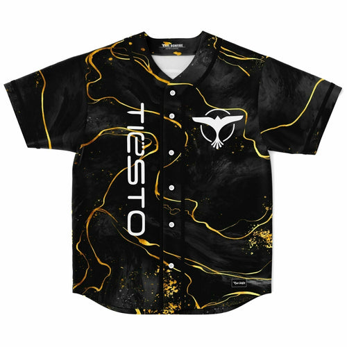 Tiësto Black Gold Marble Rave Baseball Jersey