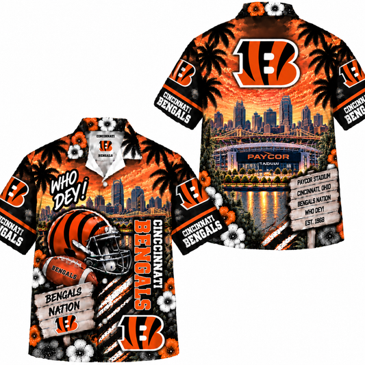 Cincinnati Bengals Who Dey Hawaiian Shirt