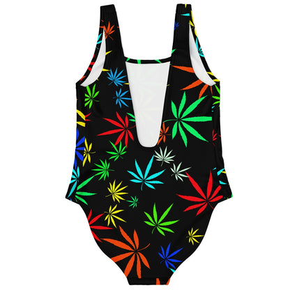 Black Cannabis Rave Swimsuit