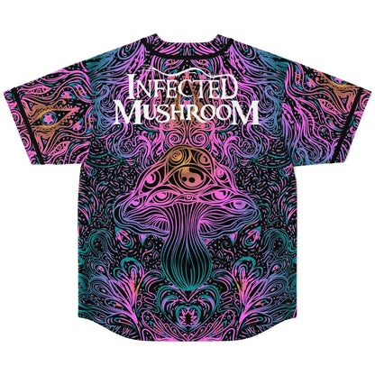 Infected Mushroom Black Ornate Psychedelic Rave Baseball Jersey