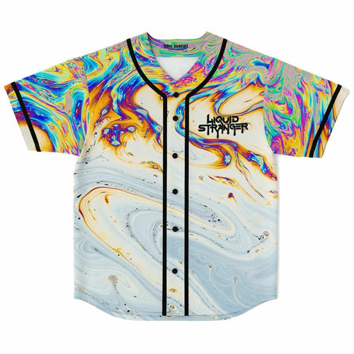 Liquid Stranger Iridescent Psychedelic Soap Rave Baseball Jersey