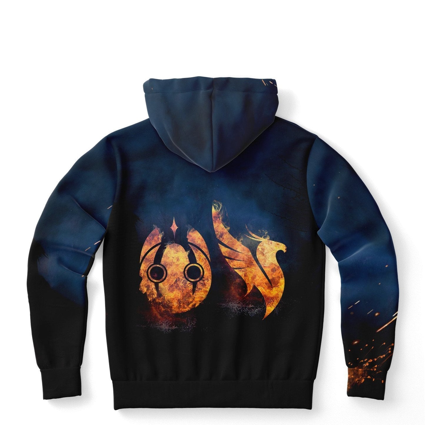 Flaming Heart Navy Ember Rave Hoodie