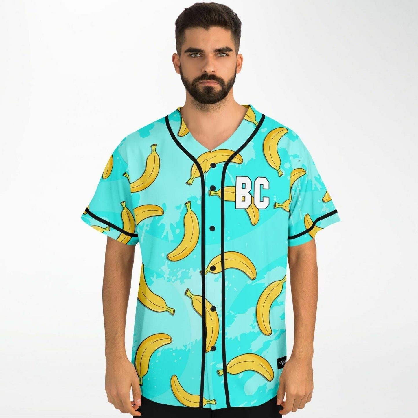 Turquoise Cartoon Banana Rave Baseball Jersey