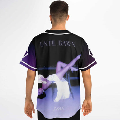 JVNA Purple Blue Minimal Gradient Rave Baseball Jersey