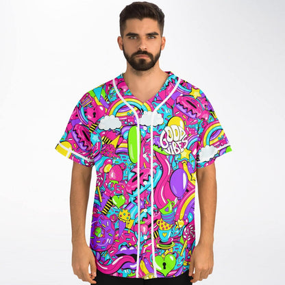 Hot Pink Dense Candy Rave Baseball Jersey