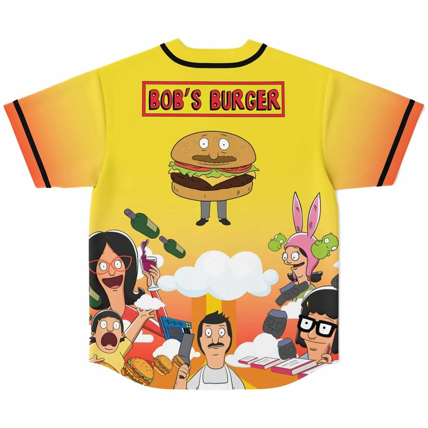 Yellow Orange Cartoon Tv Rave Baseball Jersey