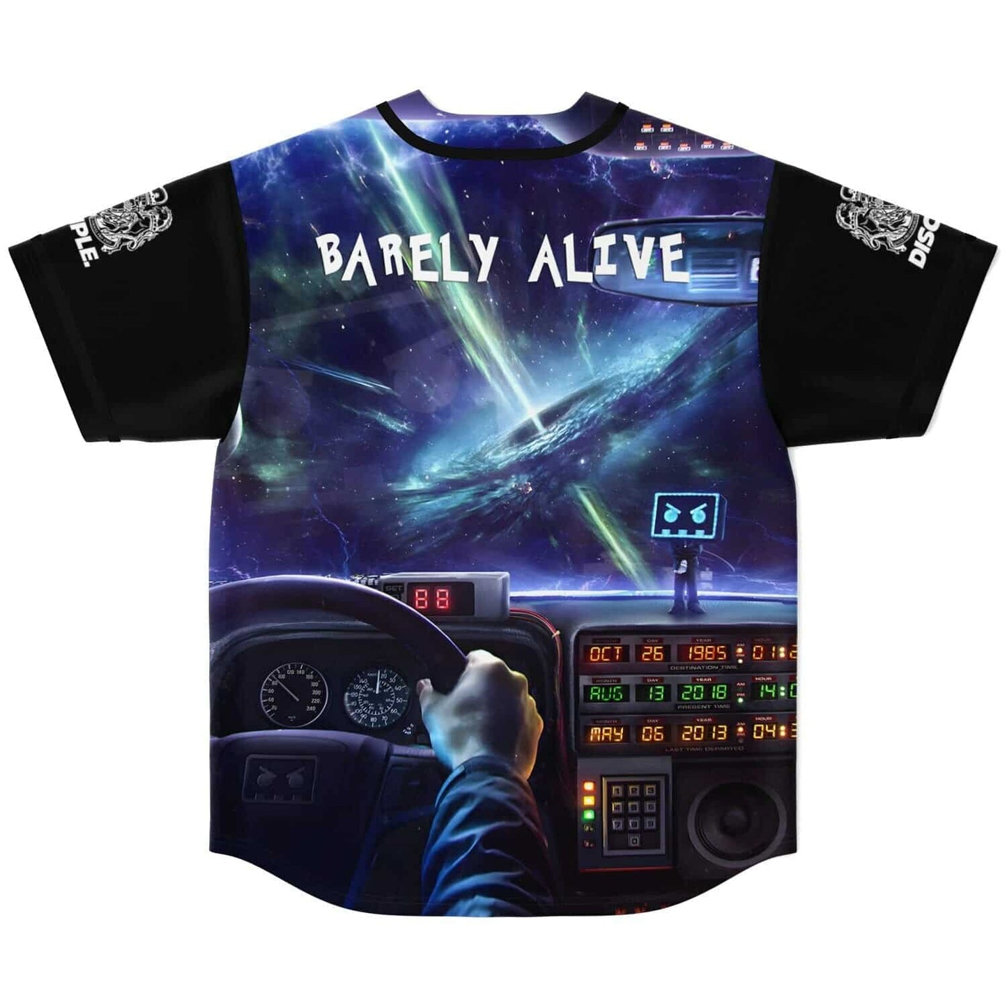 Barely Alive Black View Delorean Rave Baseball Jersey