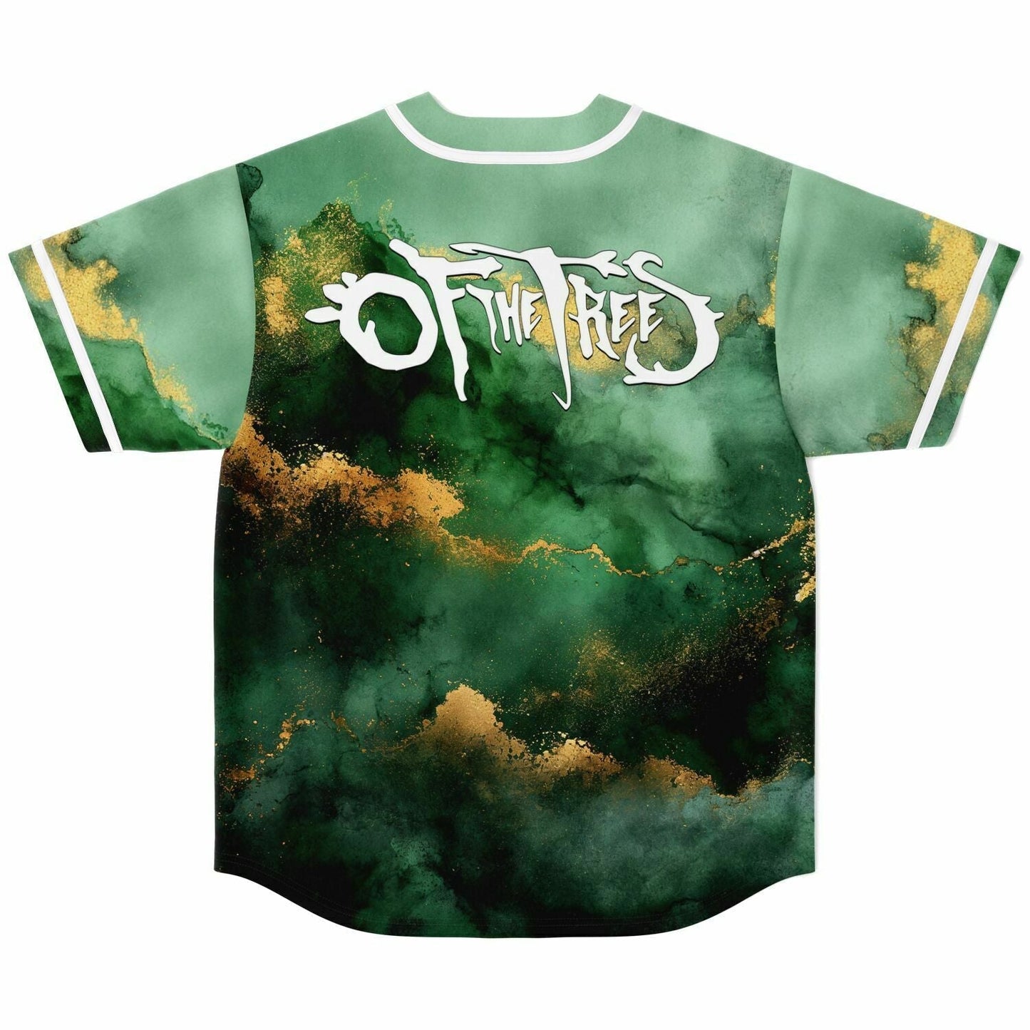 Of The Trees Emerald Green Watercolor Rave Baseball Jersey
