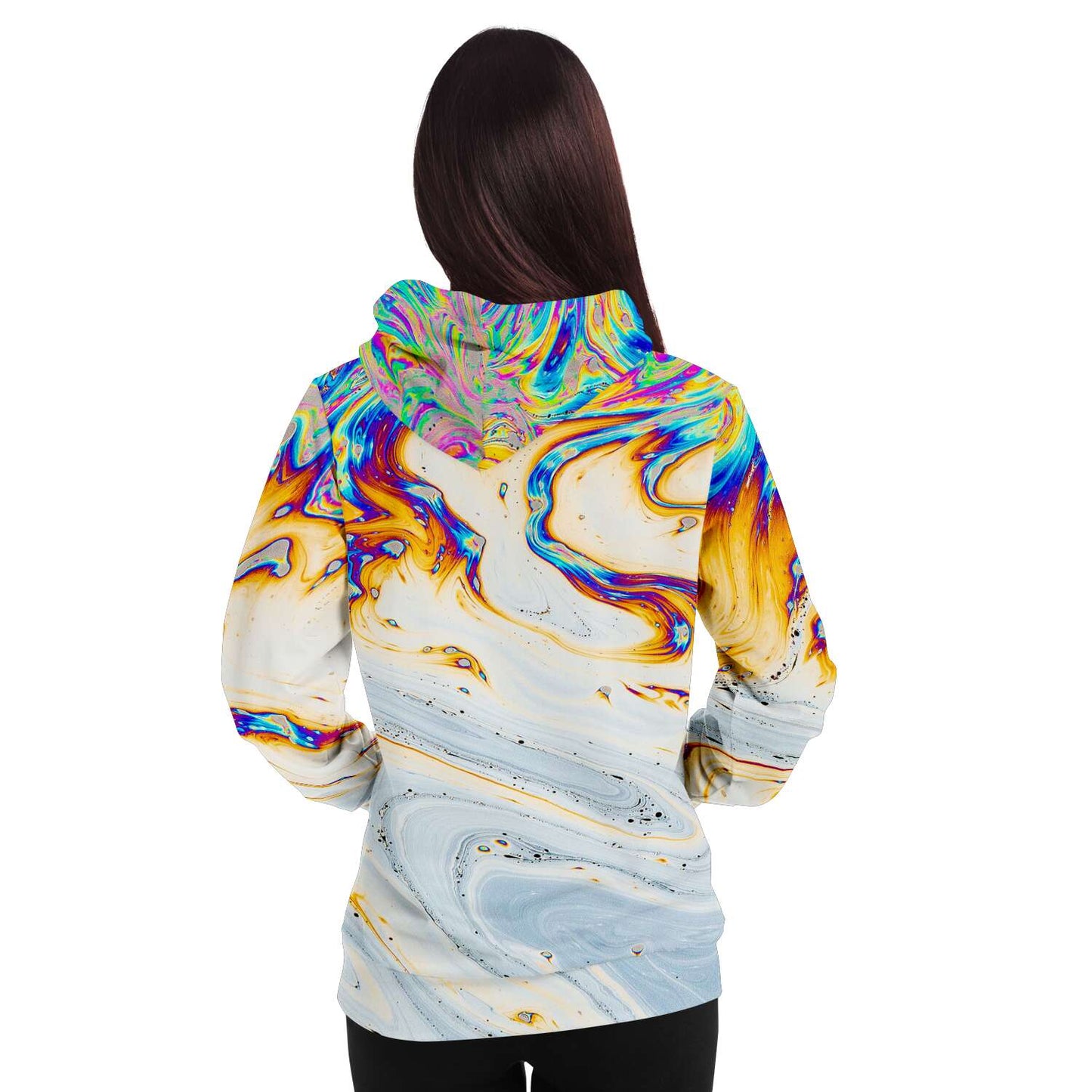 Stay Weird Rainbow Oil Slick Rave Hoodie