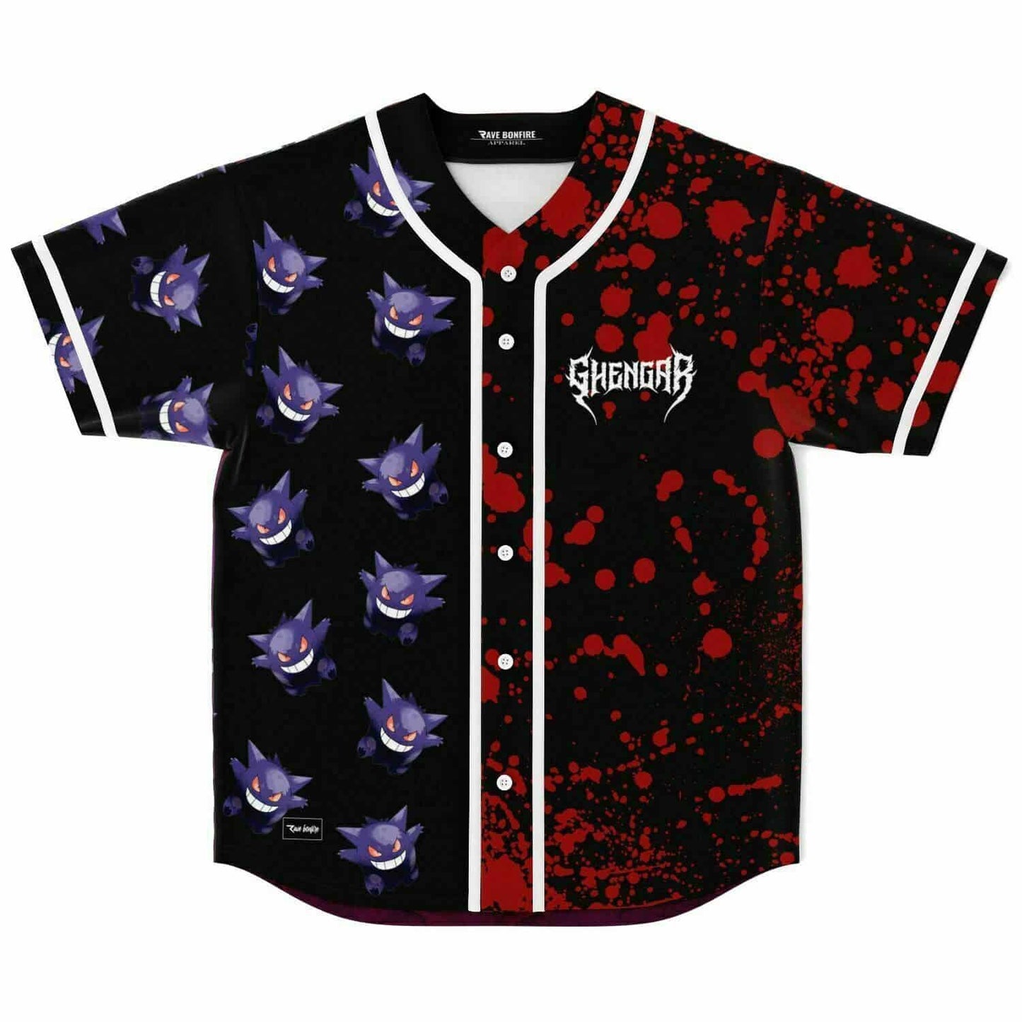 Black Purple Repeating Ghost Rave Baseball Jersey