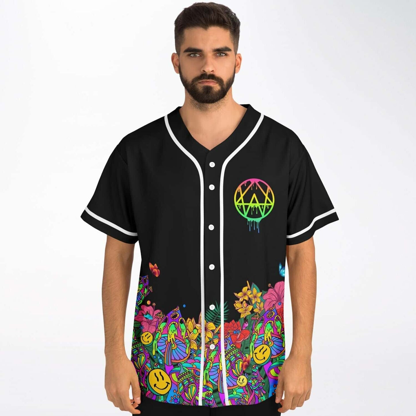 OWSLA Black Dripping Pentagon Rave Baseball Jersey