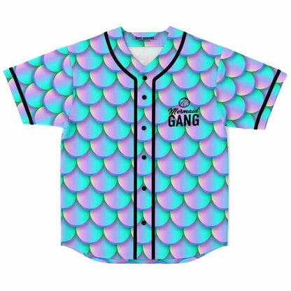 Iridescent Teal Holographic Mermaid Rave Baseball Jersey