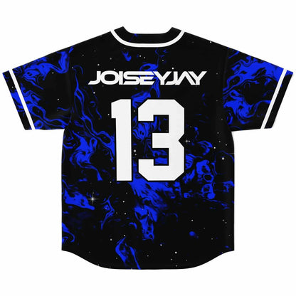 Joisey Jay Black Blue Smoke Rave Baseball Jersey