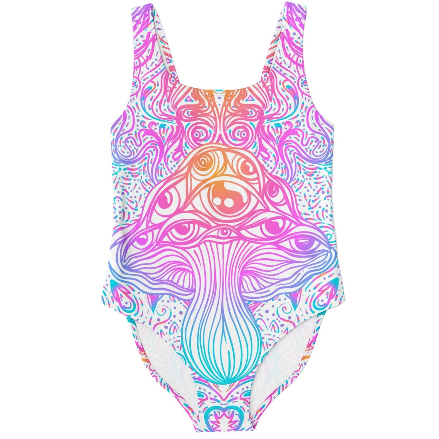 White Psychedelic Magic Rave Swimsuit