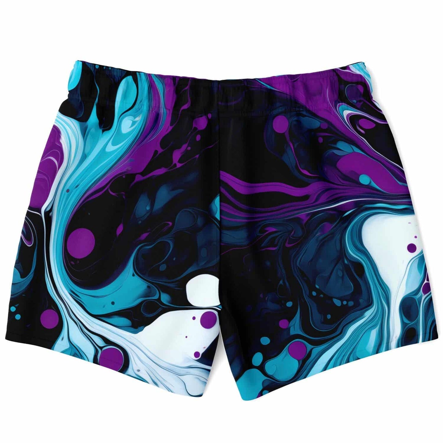 Black Liquid Marble Rave Swim Trunks