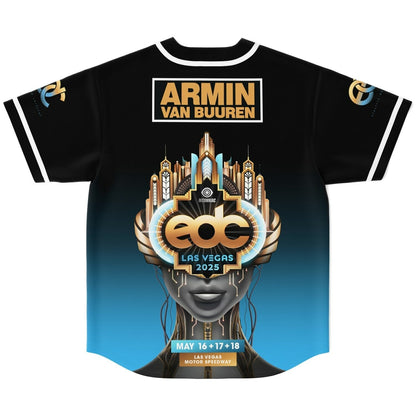 Armin van Buuren Black Bright Blue Gradient Rave Baseball Jersey