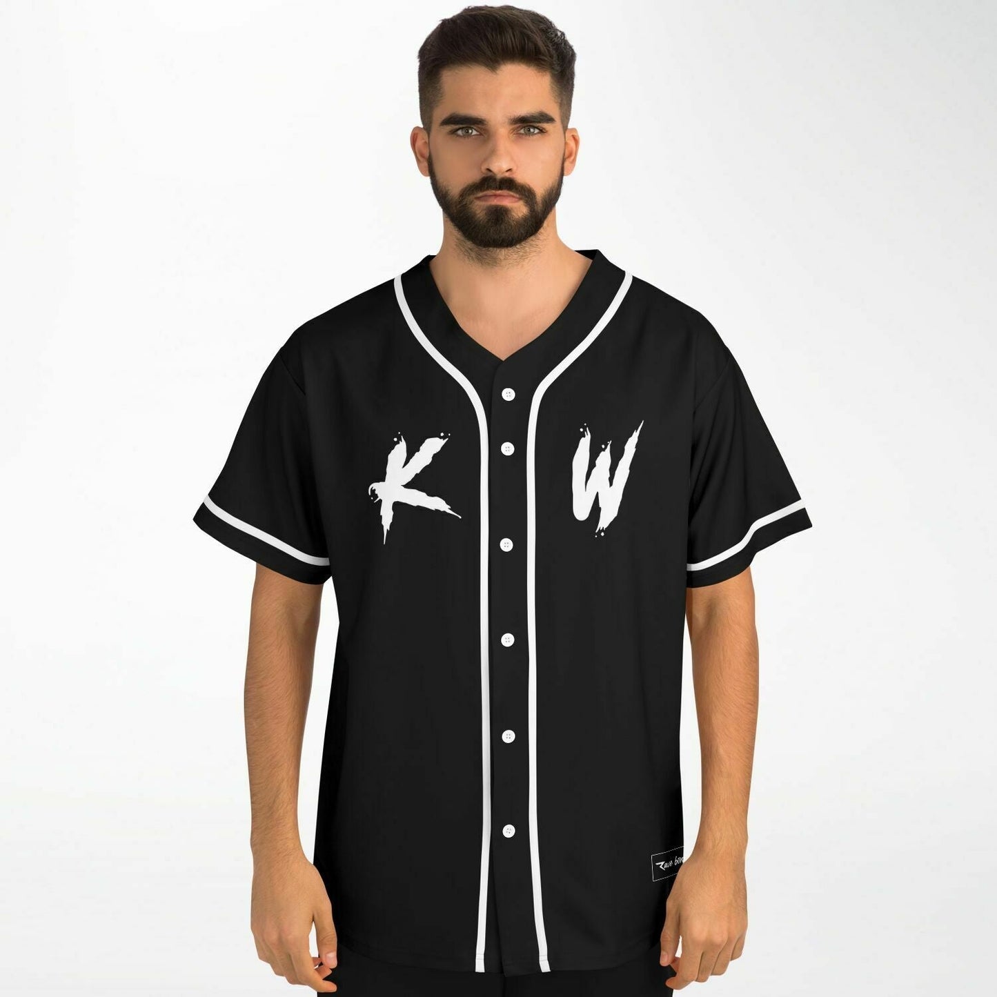 Black Floral Sugar Rave Baseball Jersey