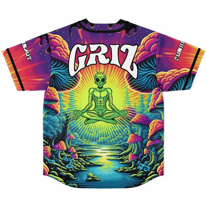 GRIZ Vivid Rainbow Psychedelic Mushroom Rave Baseball Jersey