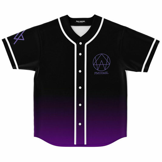 Black Purple Line Art Rave Baseball Jersey