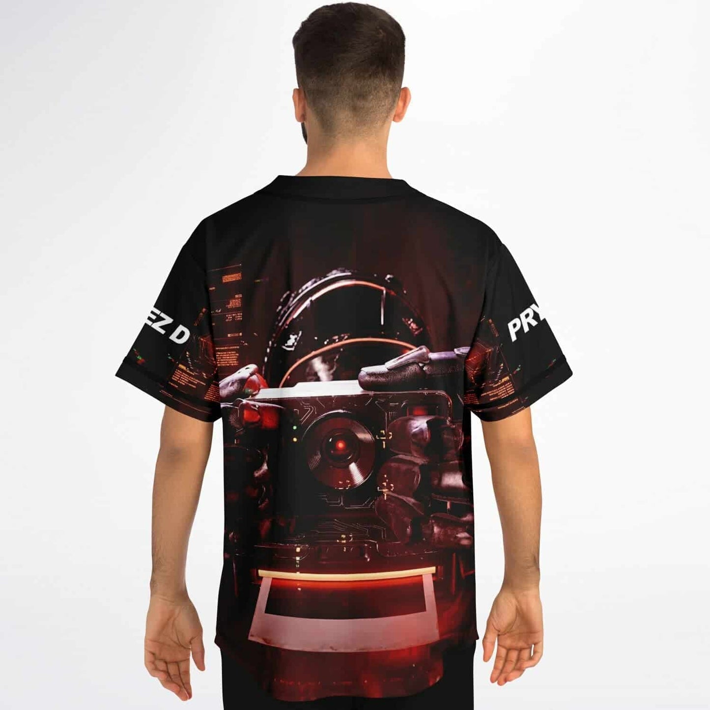 Eric Prydz Black Glitchy Iridescent Rave Baseball Jersey