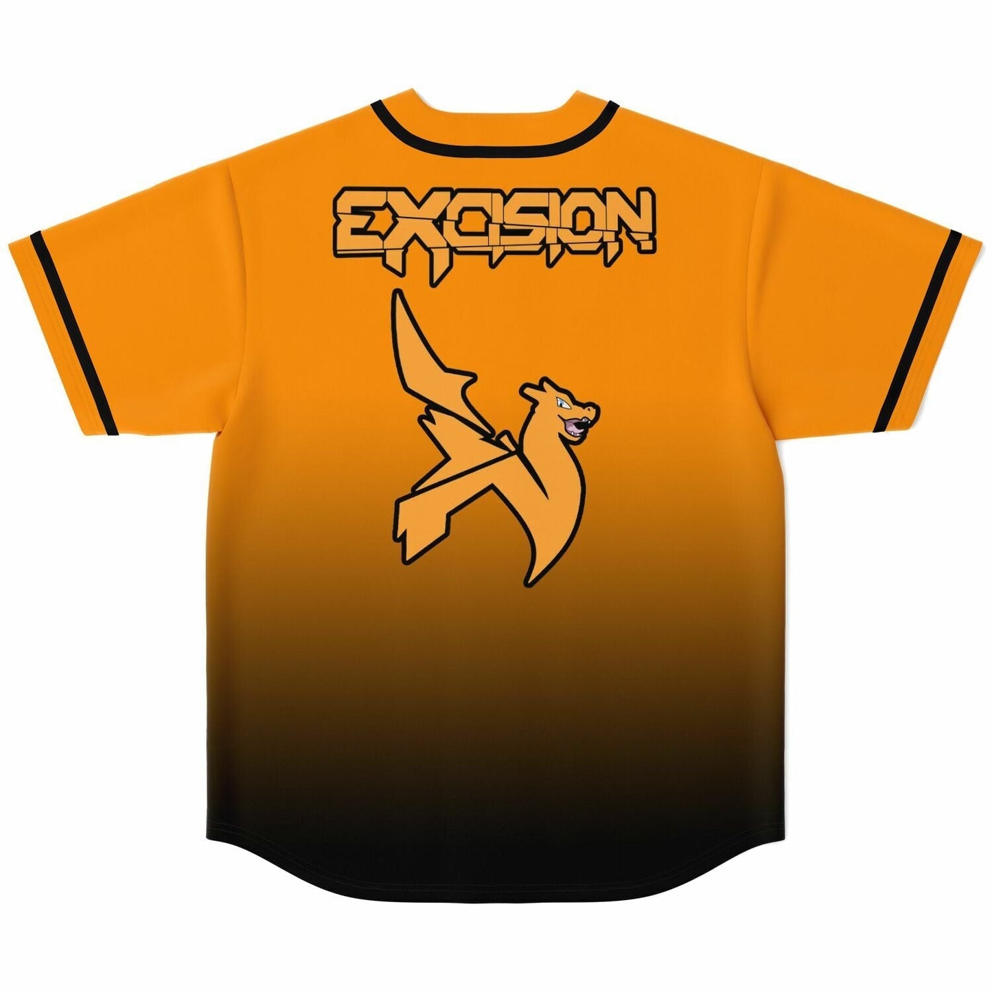Excision Orange Black Winged X Rave Baseball Jersey