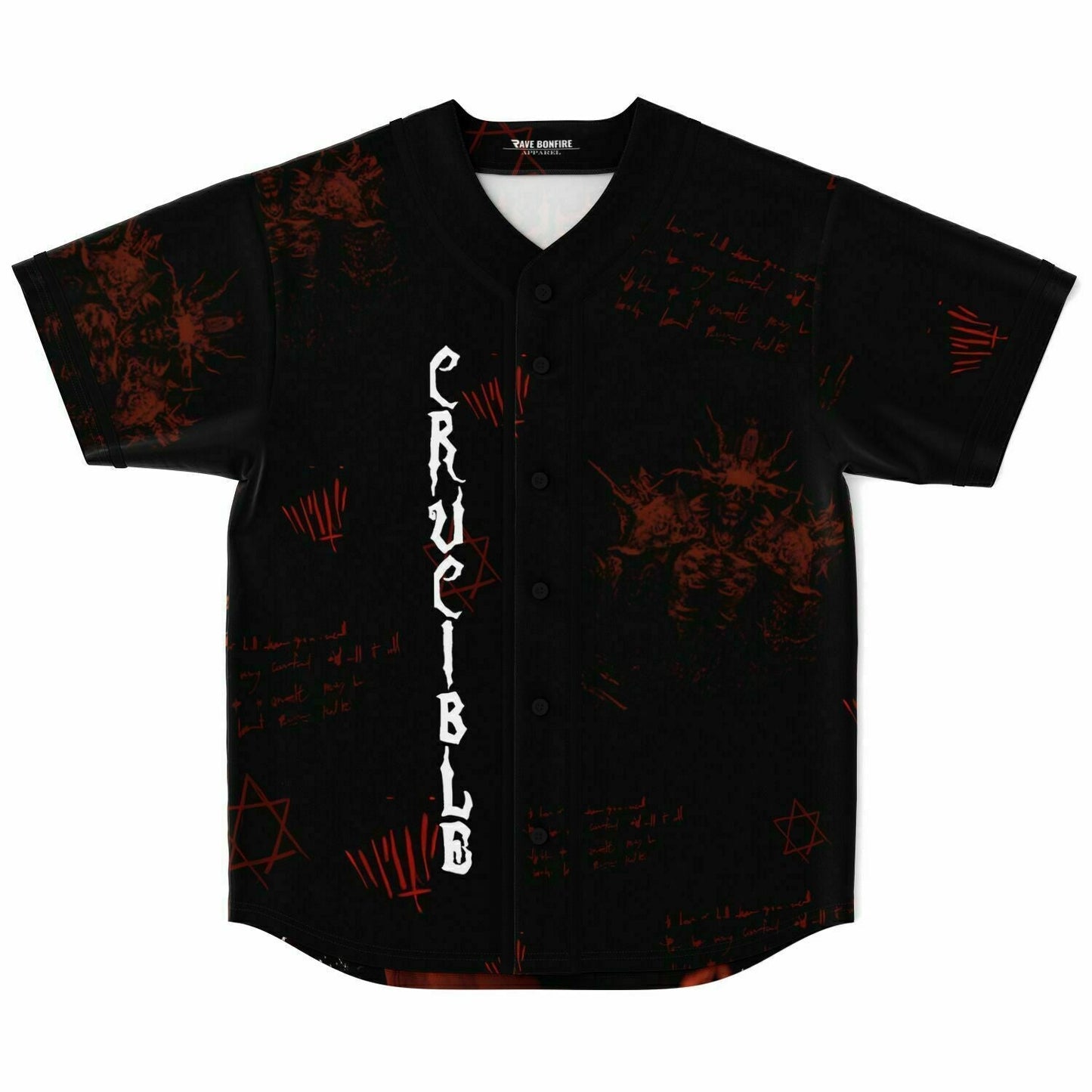 Black Occult Horror Rave Baseball Jersey