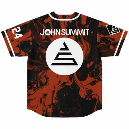 John Summit Burnt Orange Liquid Marble Rave Baseball Jersey