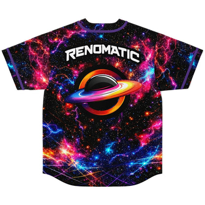 Renomatic Black Cosmic Galaxy Rave Baseball Jersey