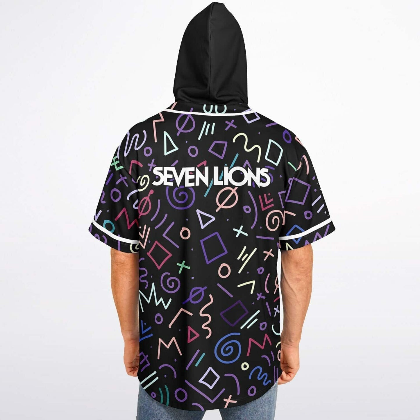 Seven Lions Black Body Rave Hooded Baseball Jersey