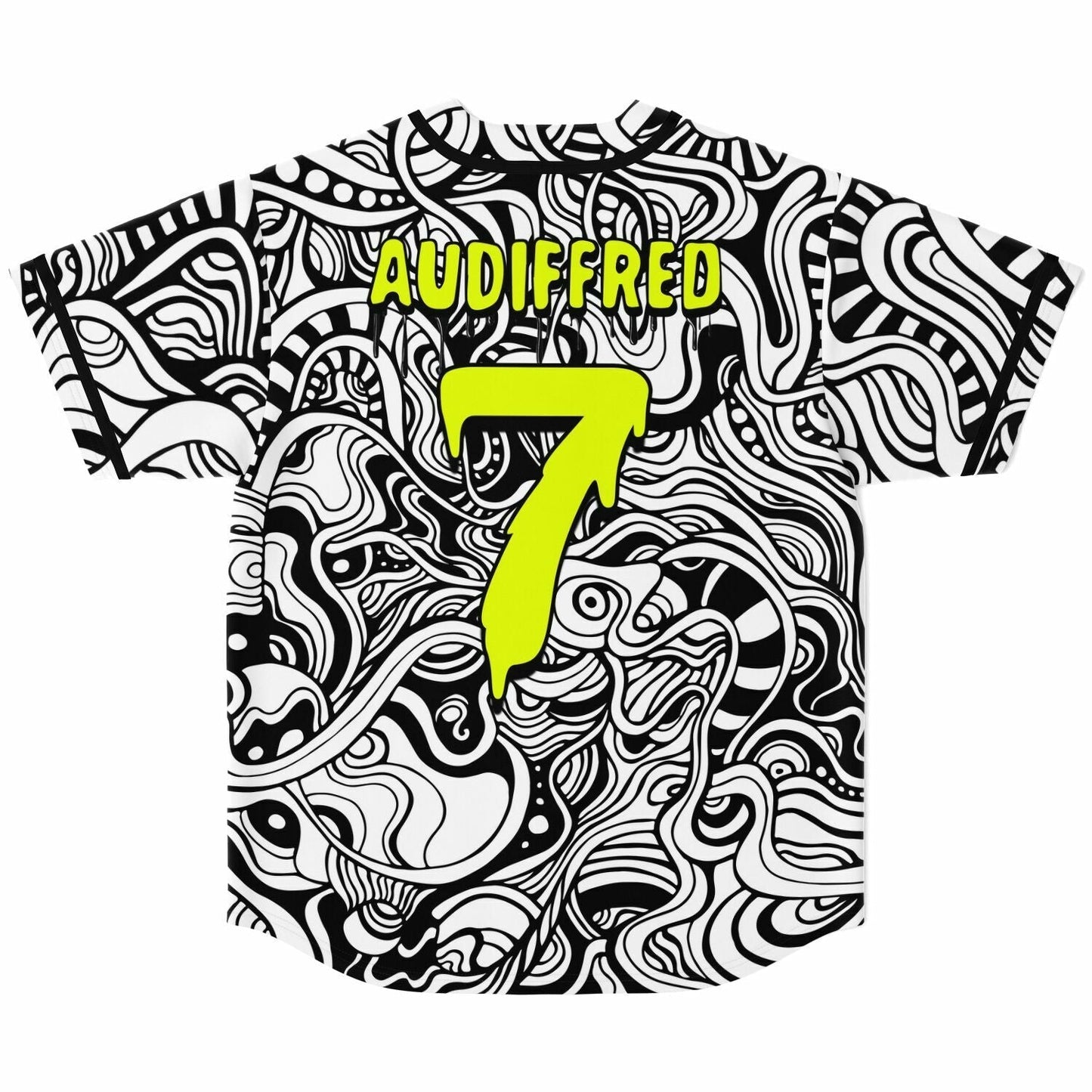 Audiffred Black White Dense Psychedelic Rave Baseball Jersey